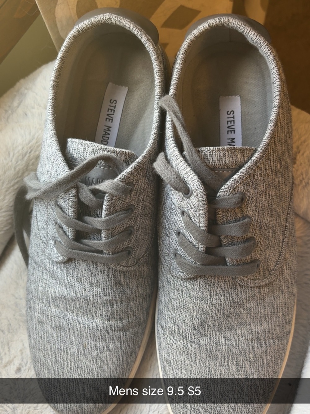 Steve Madden Heather Gray Knit Lace-Up Sneakers